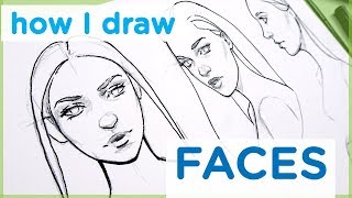 How to Draw a Female Face  Art Tutorial【My Sketching Technique】 [upl. by Rahman]