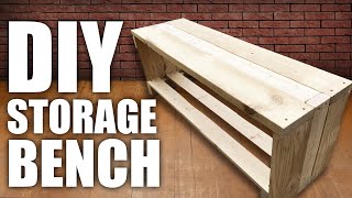 DIY Shoe Storage Bench  Beginner Woodworking Project [upl. by Onin599]