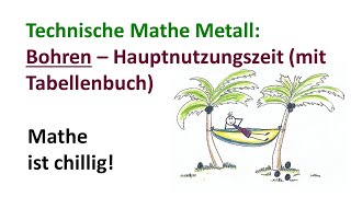 Technische Mathe Metall Bohren Hauptnutzungszeitberechnung beim Bohren mittels Tabellenbuch [upl. by Kall]