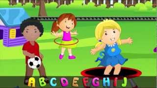 ABC Alphabet Song in HD with Lyrics  Childrens Nursery Rhymes by eFlashApps [upl. by Noira]