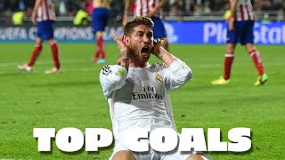 Sergio Ramos AMAZING Real Madrid GOALS [upl. by Htiduy868]