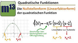 Die Nullstellenform der quadratischen Funktion [upl. by Saffian460]