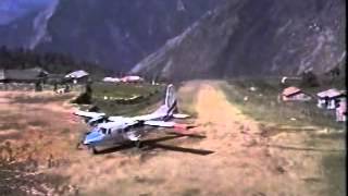 Plane landing at Lukla Airstip in the Khumbu Nepal [upl. by Adiam]