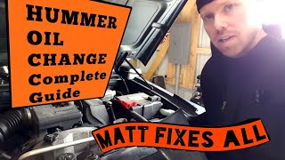 HUMMER OIL CHANGE COMPLETE GUIDE [upl. by Dnomsed]