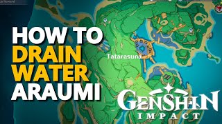 How to drain water Araumi Genshin Impact Narukami Island [upl. by Noiz]