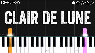 Debussy  Clair de Lune  EASY Piano Tutorial [upl. by Saum]