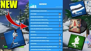 ALL FORTNITE WINTERFEST CHALLENGES amp REWARDS [upl. by Ilwain142]