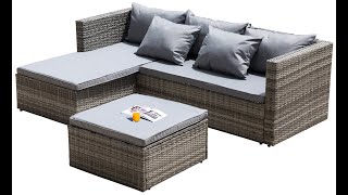 How to assemble Patio Sectional Sofa [upl. by Yruama581]