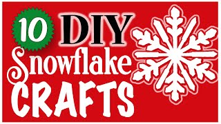 10 EASY Snowflake Crafts ❄️ DOLLAR TREE DIYs [upl. by Nashom191]