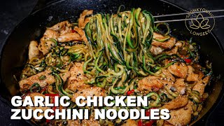 Garlic Chicken Zucchini Noodles  How to Cook amp Avoid Watery Zucchini Noodles [upl. by Camille557]