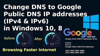 How to Change DNS to Google Public DNS for IPV4 and IPV6 in Windows 10 for Browsing Faster Internet [upl. by Notyard]