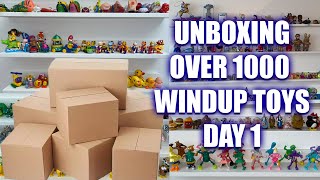 Unboxing Over 1000 Windup Toys Collection Day 1 [upl. by Eidua]