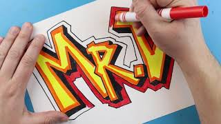 GRAFFITI NAME ART LESSON [upl. by Nobie546]