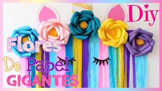 COMO HACER UN UNICORNIO CON FLORES DE PAPEL  DECORACIÓN SUPER FÁCIL Y SENCILLA [upl. by Alexine]