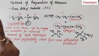 Methods of Preparation Of Alkene  Class 11 Chemistry Chapter 13 Hydrocarbons NCERT CBSE [upl. by Elleinod]