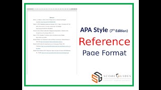 APA Style 7th Reference Page Format [upl. by Eintrok]