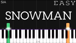 Sia  Snowman  EASY Piano Tutorial [upl. by Zalea]