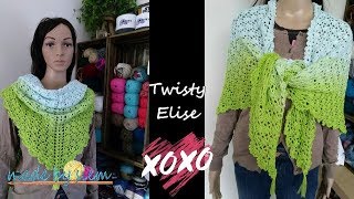 Twisty Elise  Omslagdoek  Haken  Tutorial  Nederlands [upl. by Oam]