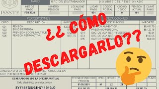 DESCARGAR TU TALÓN DE PAGO DEL ISSSTE  Sencillo y paso a paso [upl. by Nedyah651]