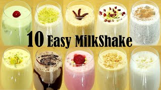 10 Easy Milkshake Recipe – How to Make Milkshake at Home [upl. by Furmark]