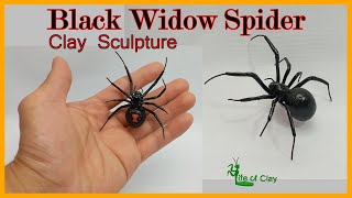 Sculpting Black Widow Spider Latrodectus hesperus using Polymer ClayLifeofClay [upl. by Iramaj]