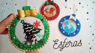 🎅 DIY🎄Originales Esferas de Navidad shaker quotTransparentes y Rellenasquot Súper fáciles [upl. by Airbmat638]