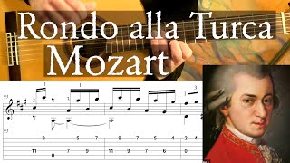 RONDO ALLA TURCA Turkish March  Mozart  Full Tutorial with TAB  Fingerstyle Guitar [upl. by Nonaihr]