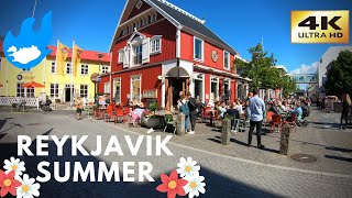 Iceland Walking Tour  Reykjavík Summer 4K [upl. by Daitzman]