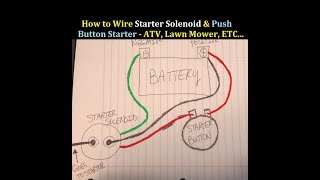 How to Wire Starter Button and Solenoid to an ATV 3 Wheeler 4 Wheeler [upl. by Lairea]