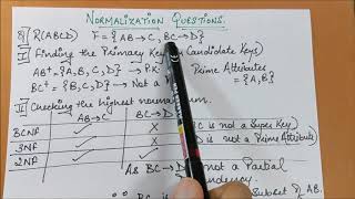 Finding the Highest Normal Form BCNF 3NF Normalization DBMS Attribute Closures Primary Keys [upl. by Darcia790]