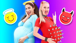 GOOD PREGNANT VS BAD PREGNANT  Funny Pregnant Situations by 123 GO [upl. by Nylirem]