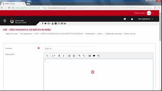 CURSO AVANZADO MOODLE 33 Crear una rúbrica [upl. by Irtak]