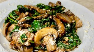 Garlic Mushroom amp Spinach  Quick Recipe [upl. by Terrie]