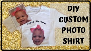 DIY Custom Photo Shirt  How to Put Any Picture on Shirt for Free Using Saran Wrap [upl. by Adda]